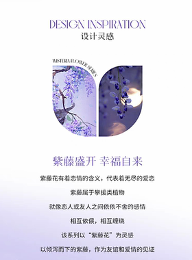 999足银紫藤花微笑项链女轻奢小众高级感锁骨链送女友生日礼物