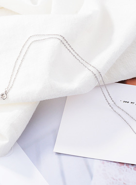 纯银镂空爱心形日系少女风锁骨链