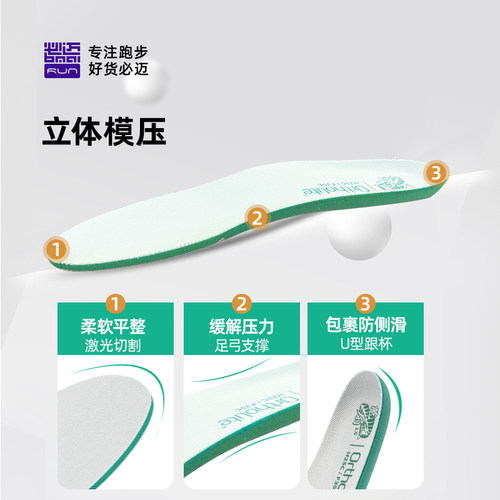 必迈双密度缓震慢跑鞋垫2.0升级版男女足弓支撑排湿透气防滑耐磨 - 图1