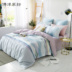Boyang Home Dệt mùa thu và mùa đông Cotton bốn mảnh Cotton mùa đông Tương phản trần truồng ngủ da gió Bắc Âu Bộ bốn mảnh - Bộ đồ giường bốn mảnh bộ ga gối Bộ đồ giường bốn mảnh