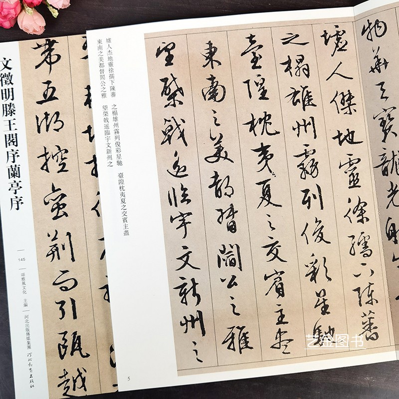 文征明滕王阁序兰亭序字帖传世经典书法碑帖文征明行书字帖繁体释文文征明书法墨迹行书滕王阁序临摹字帖书法作品文徵明河北教育 - 图0