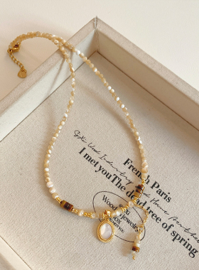 小众独特设计感天然石串珠项链女款2026新款高级感轻奢锁骨链颈链