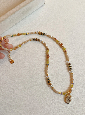 设计感小众天然石水晶串珠项链女款2026新款高级感轻奢锁骨链颈链