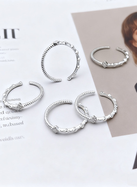 S925纯银四叶草戒指女闺蜜冷淡风