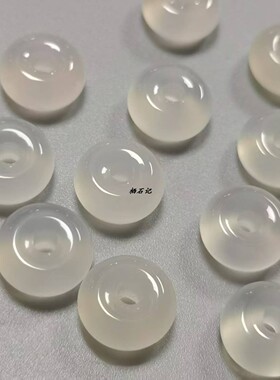 天然白玛瑙平安扣散珠DIY