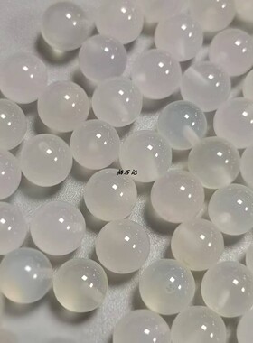 4-14mm天然白玛瑙散珠无孔半孔圆珠diy手工手链发簪饰品配件材料