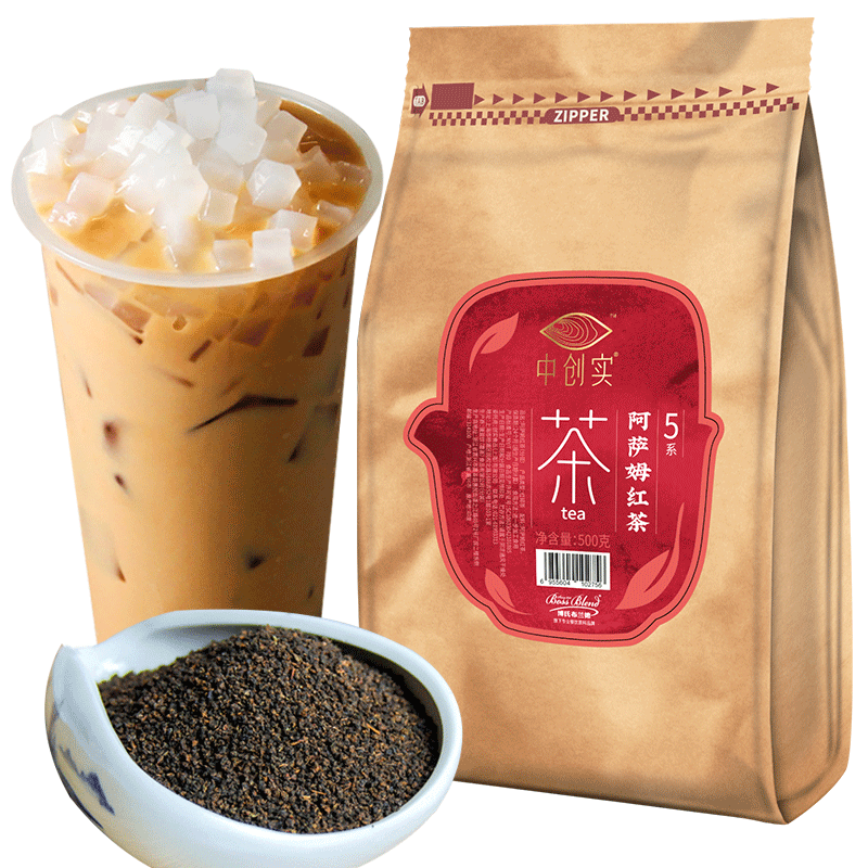 Boss Blend 阿萨姆红茶 红茶粉奶茶店适用茶叶 台式奶茶原料500g - 图0