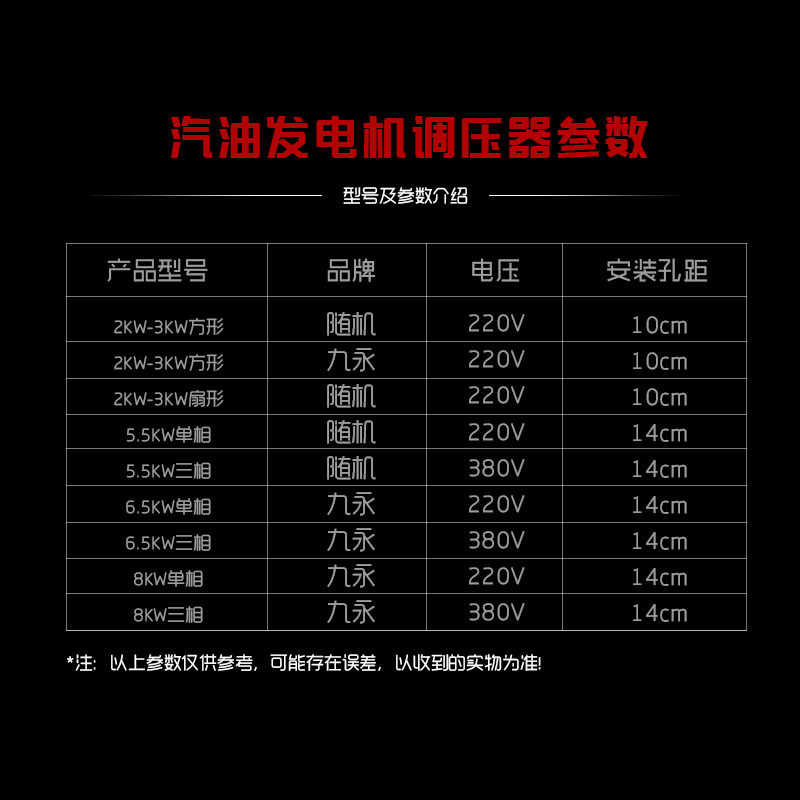 汽油发电机配件2KW/3kw/5千瓦/6.5KW/8kw调压器/稳压器AVR调节器 - 图0