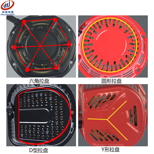 汽油发电机配件168/170/173/152F/188F 拉盘 2/3/5kw微耕机启动器 - 图1