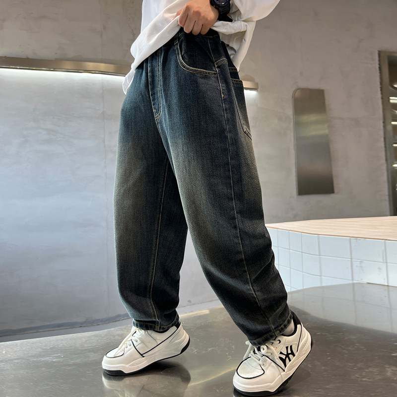 男童加绒裤子儿童牛仔裤一体绒春秋款2025新款中大童长裤加厚男孩,淘宝优惠券,粉丝福利购,淘宝优惠卷