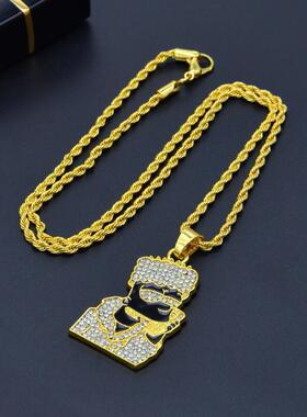 大金链子道具欧美街头潮项链潮男女学生个性嘻哈吊坠网红仿金美元
