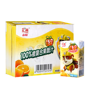 汇源儿童果汁100%苹果果乐乐园蔬汁饮料125ml*36盒 2020年3月生产