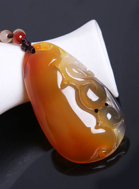 天然冰种俏色玉髓如意葫芦吊坠