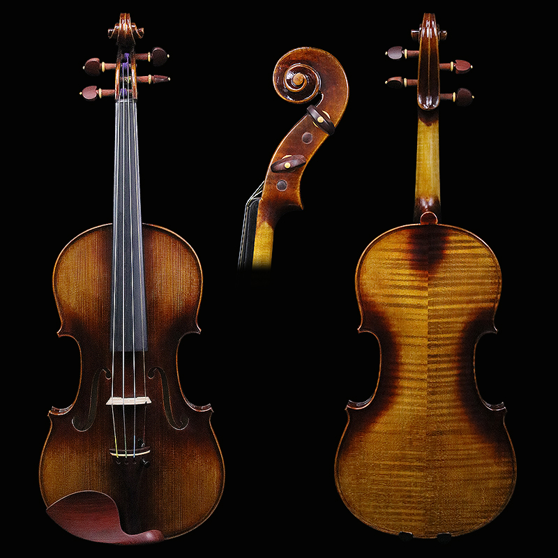小提琴高档乐器天然虎纹专业演奏考级成人琴手工实木背板欧料-图2