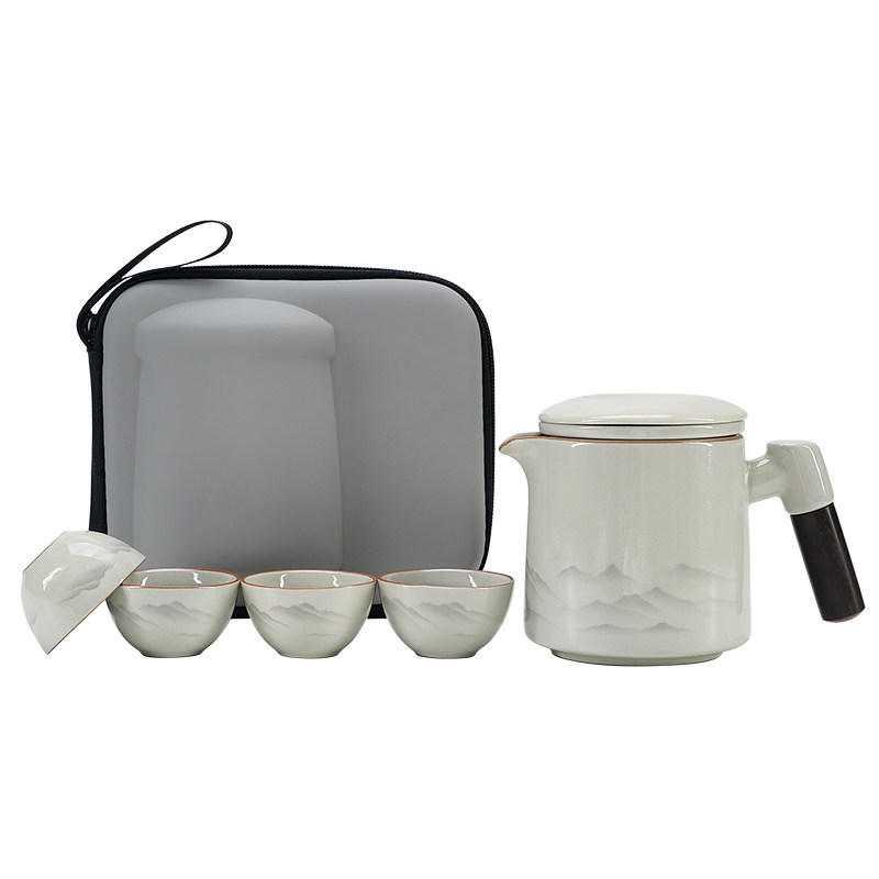 Ru kiln portable tea set set to carry on the go