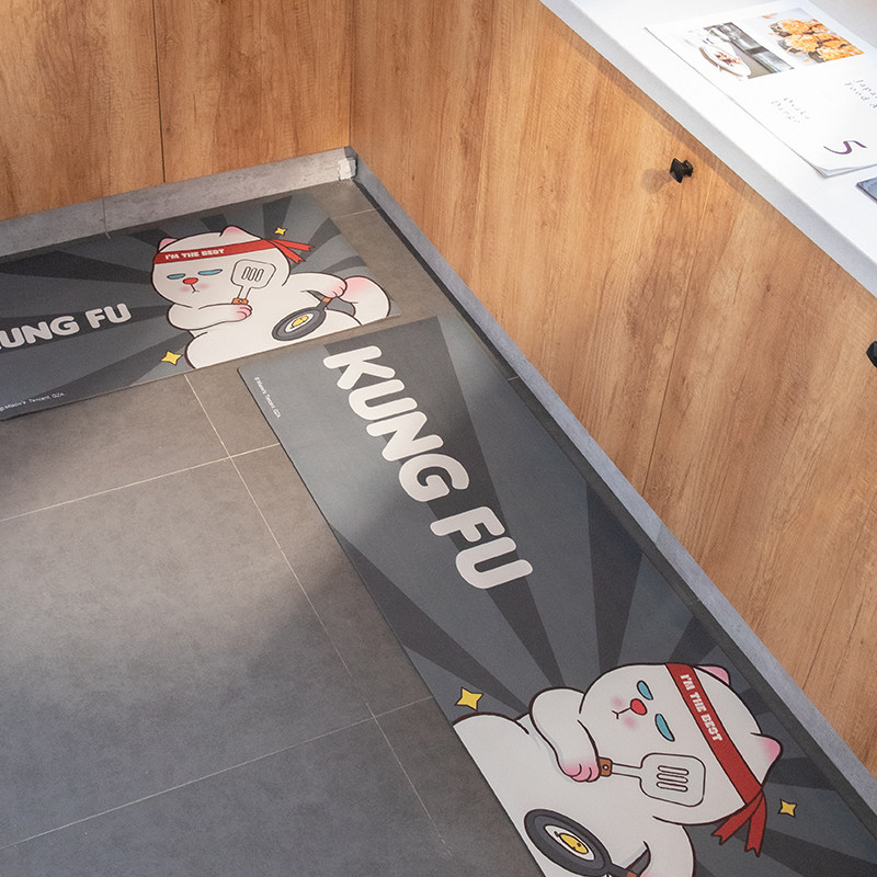 【联名款】认真厨房地垫 防滑防油垫子 耐脏脚垫耐脏皮革垫 喵咪