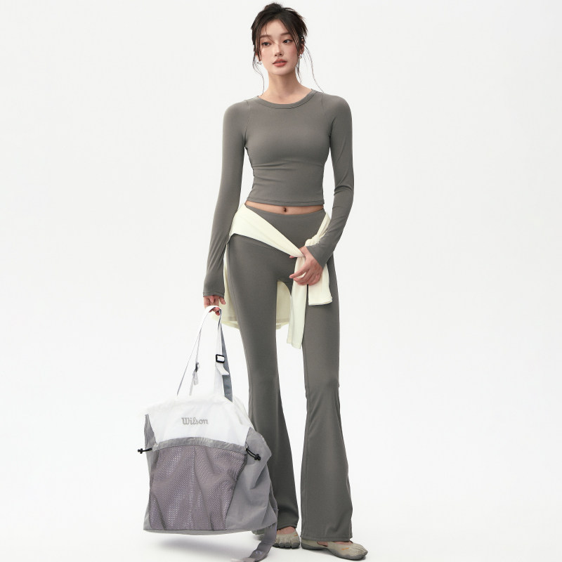 瑜伽服套装秋女美背健身上衣长袖跑步运动长裤带胸垫普拉提训练服,淘宝优惠券,粉丝福利购,淘宝优惠卷