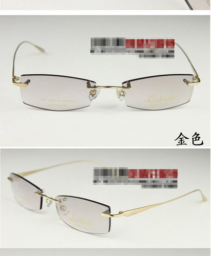 正品 理查德眼镜架 男士无框超轻 纯钛近视眼镜 框 架L3527H切边 - 图2