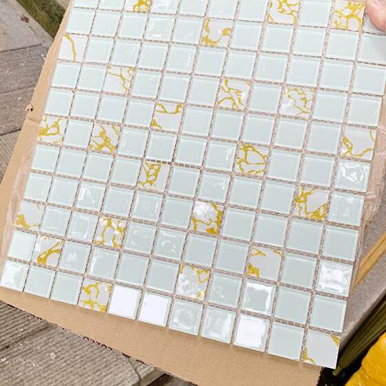 Crystal glass mosaic tv background wall pool