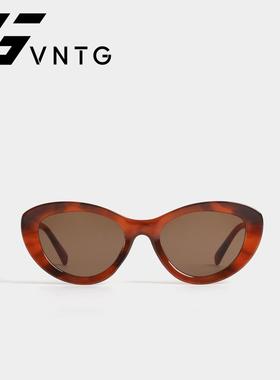 VNTG墨镜猫眼复古树纹高级感气质御姐uv400显脸小ins风太阳眼镜