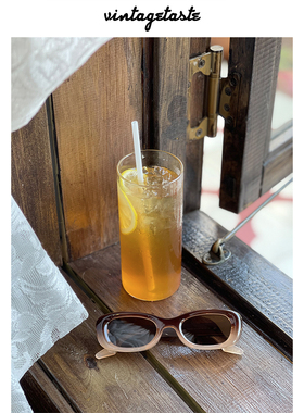 VNTG偏光墨镜渐变色时髦ins风设计感防紫外线拿铁色uv400太阳眼镜