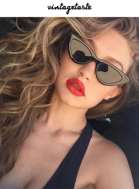 VINTAGETASTE 黑色ins风蝶形猫眼欧美风复古墨镜封帆同款太阳眼镜