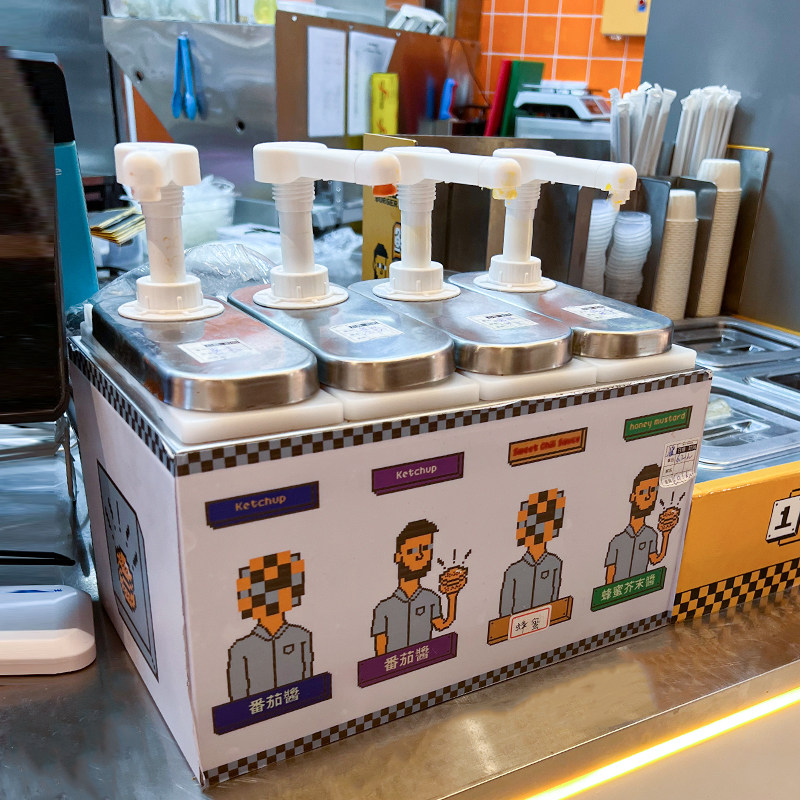 餐饮连锁专用压汁壶挤压瓶糖浆果糖果酱挤压壶不锈钢酱汁泵定量瓶,淘宝优惠券,粉丝福利购,淘宝优惠卷