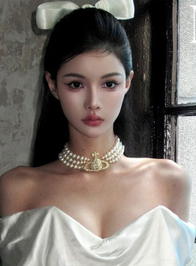 西太后土星珍珠项链叠戴女高级感多层锁骨链轻奢小众颈链礼服配饰