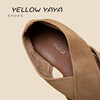 Retro literary woven cowhide single shoes cowhide