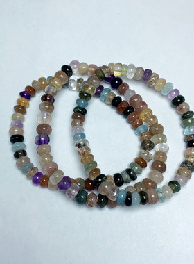 捡漏天然水晶多宝盘珠手链彩发晶