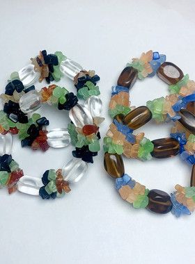 原创甜美波西米亚风猫眼碎石手链