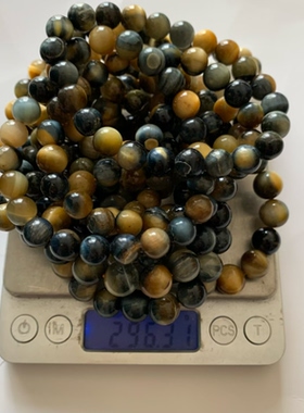 梦幻虎眼石手链有瑕疵18条8-14毫米左右清仓170元