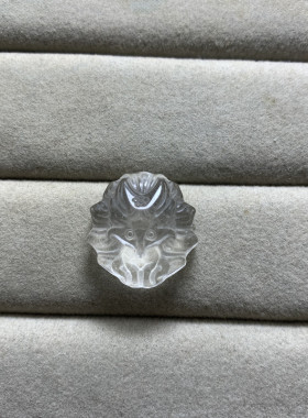 巴西天然白水晶九尾狐吊坠