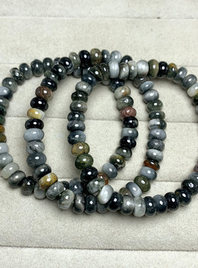 捡漏天然鹰眼石盘珠手链稀少