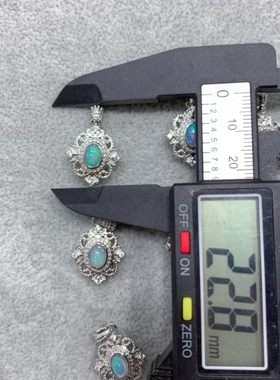 天然欧泊吊坠女满钻豪镶项坠欧珀项链瑞丽潮人轻奢彩宝石水晶饰品