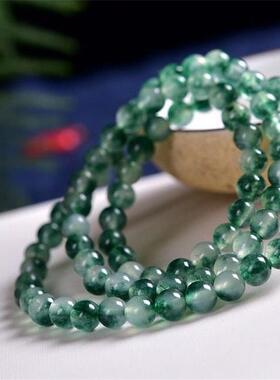 水草玉髓圆珠手链男女