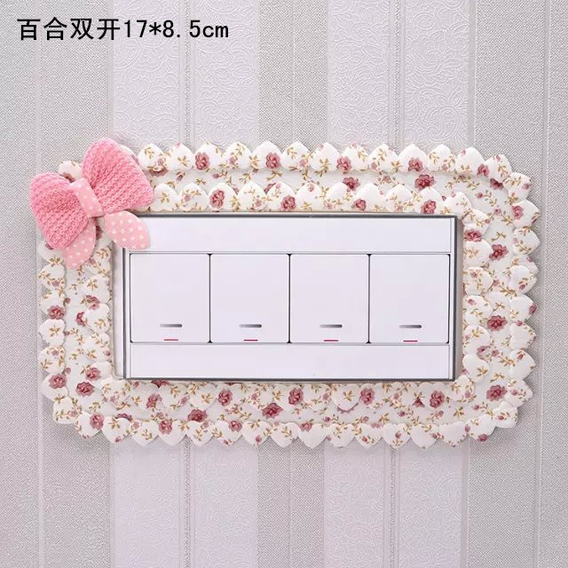 布艺开关贴双三开关保护套创意客厅卧室灯插座装饰闭火贴简约现代 - 图1