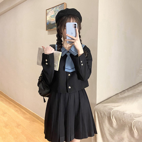 【月野HOUSE】*不若草*原创JK制服学院风水手服校供感变形襟冬服 - 图0