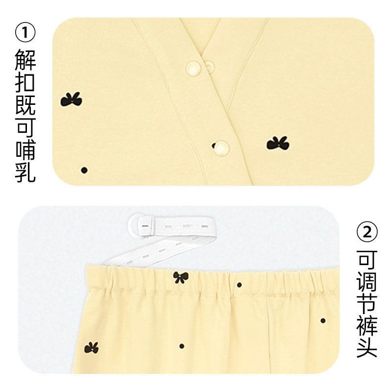 送月子帽-秋冬月子服12月份产后纯棉孕妇睡衣冬加厚款哺乳家居服 - 图3