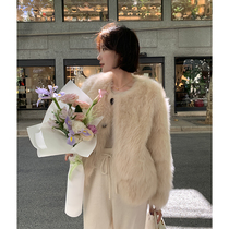 Linen Peel Grass Classic Second Generation Imported Whole Leather Fox Belly Fur Straw Young Fur Short And Coat Woman