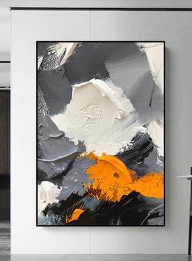 纯手绘厚肌理抽象立体油画装饰画