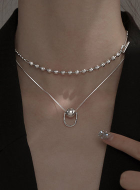 925银有求必应简约时尚ins小众设计感颈链配饰锁骨链女银项链全新