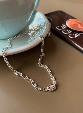 新款高级设计感猪鼻子项链ins女潮冷淡风2022年925纯银百搭脖颈链