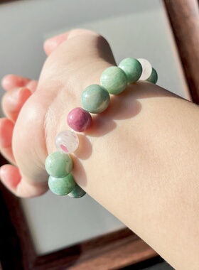 老矿莫桑天河石手串信心宝石