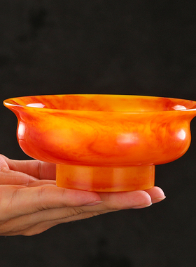 尼泊尔进口仿古蜜蜡碗摆件