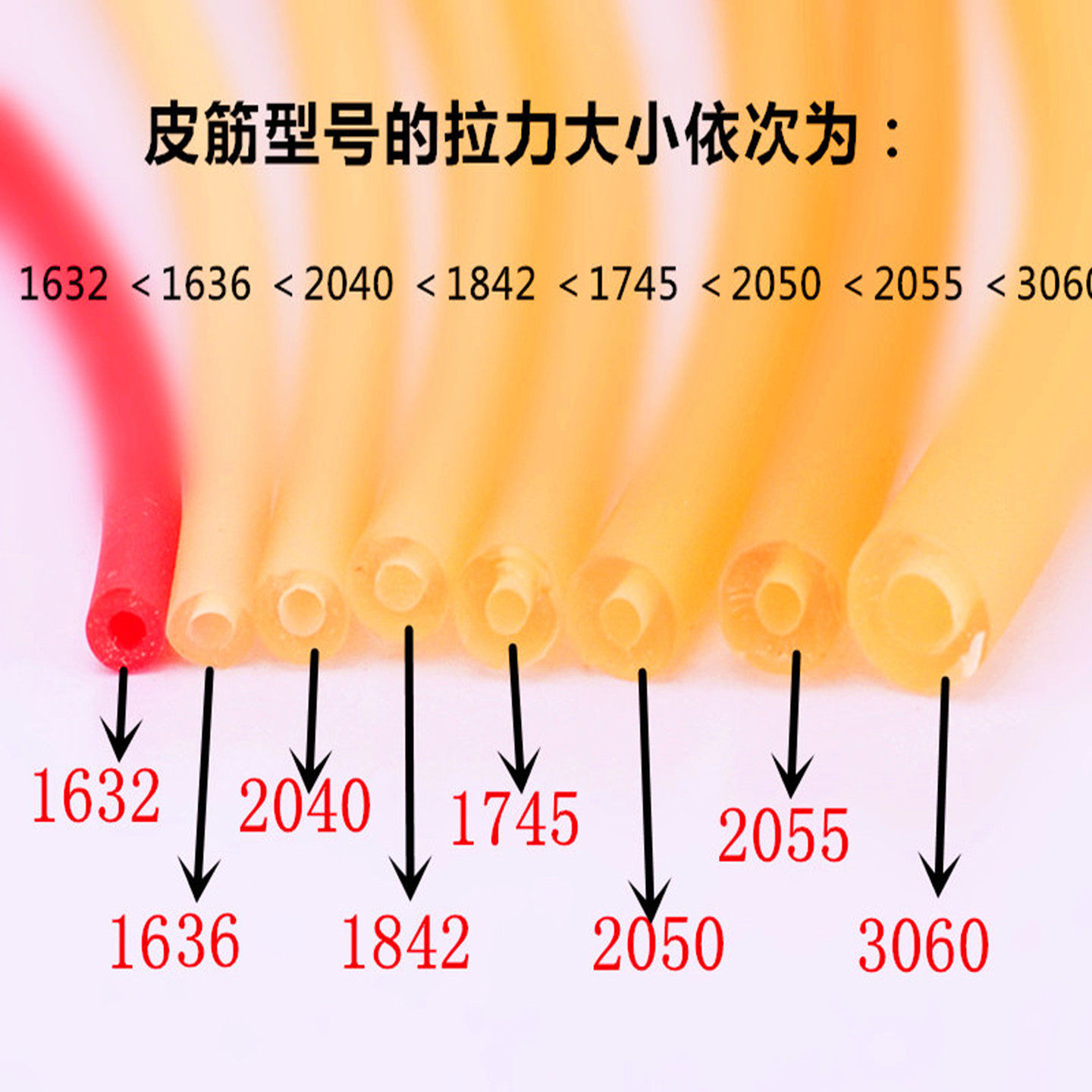 传统弹弓皮筋组1636圆皮2040高弹力1842暴力1745无架2050弹工皮子 - 图0