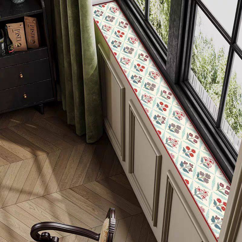 中式复古花卉窗台一抹净极窄垫子Pvc防尘保护窗沿防滑改造可裁剪,淘宝优惠券,粉丝福利购,淘宝优惠卷