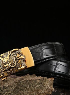 男士皮带真皮自动扣2025新款男款潮年轻人裤带本命年龙头复古腰带