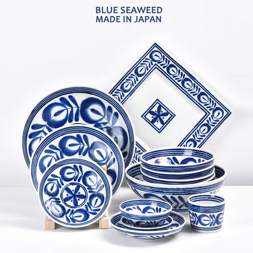 波佐见烧蓝海草日式陶瓷饭碗汤碗斗笠碗进口青花餐具面碗家用面碗 - 图3