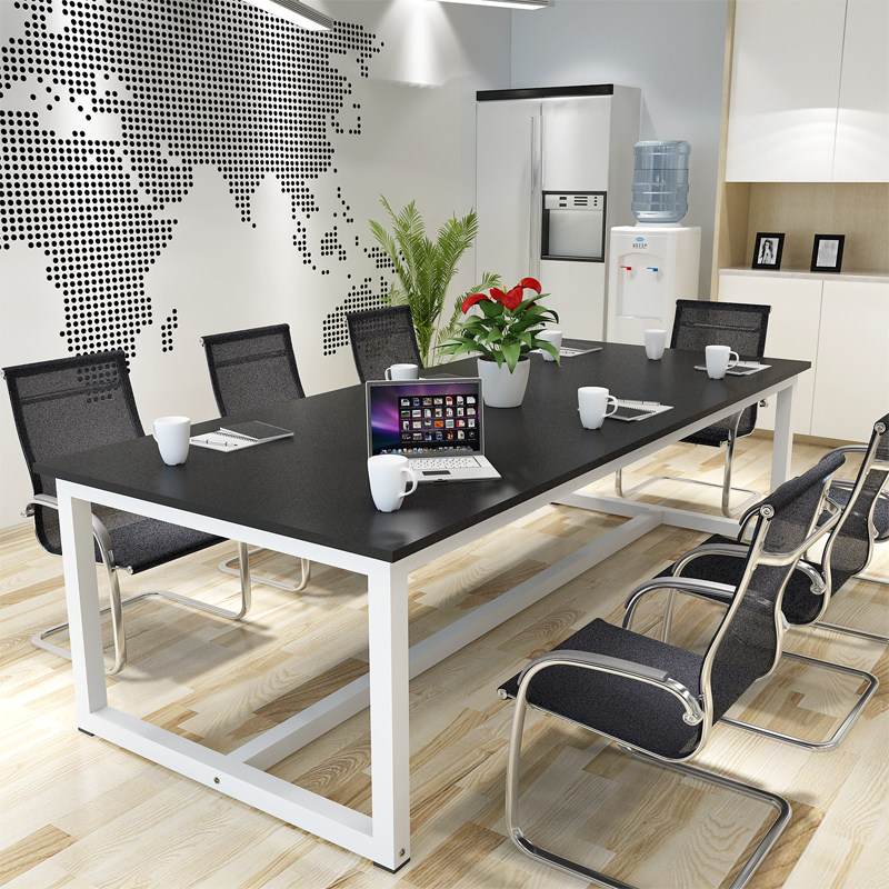 会议桌长方形老板桌培训洽谈简约现代职员办公桌长桌办公家具定i.